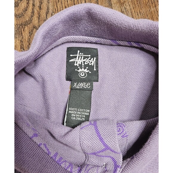 Rare old Stussy all-over print speech bubble polo shirt, size XL - Picture 7 of 13